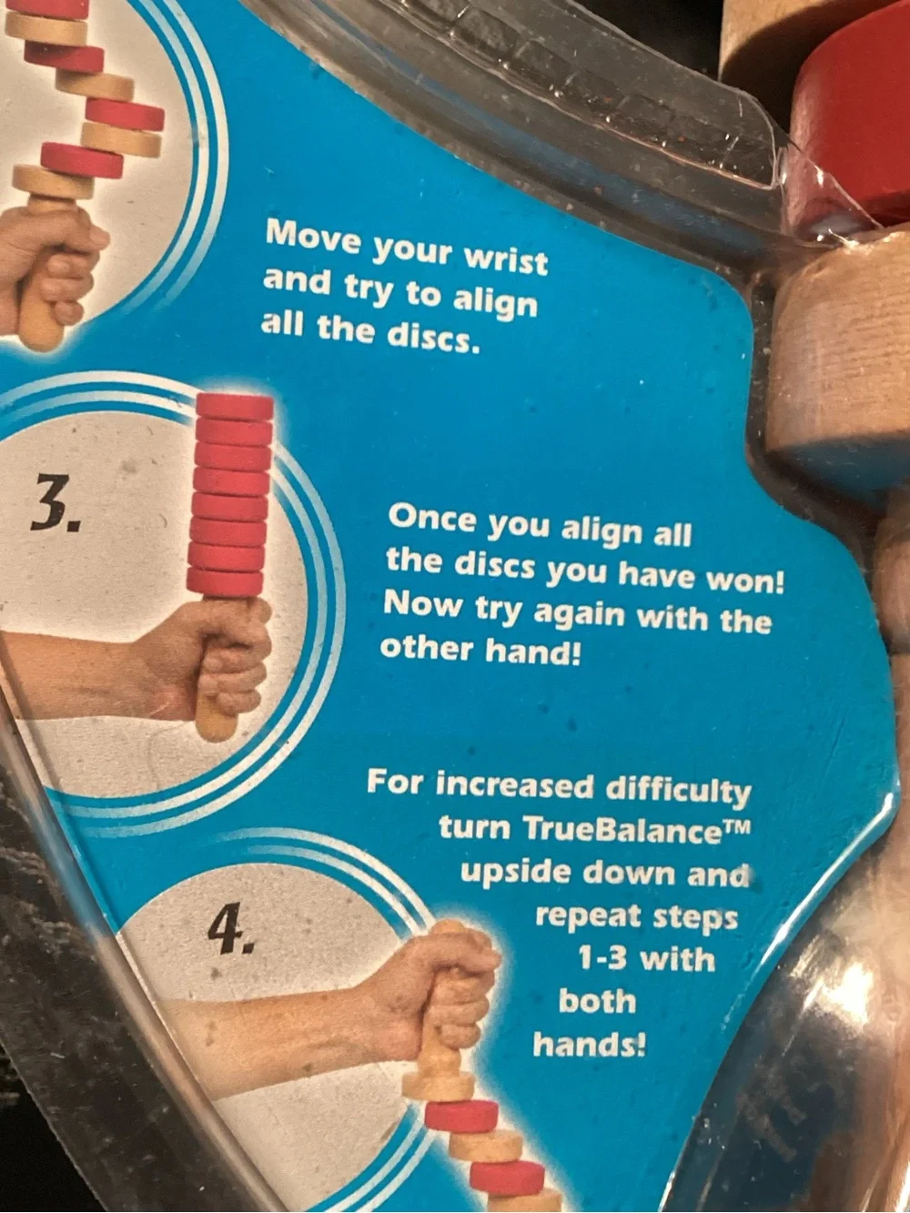 True Balance Handheld Wooden Coordination Puzzle Toy by Excite STEM, Red NEW NOS